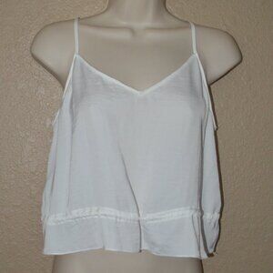 Sz 4 Loyd/Ford White Cropped Spaghetti Strap Cami Camisole Top